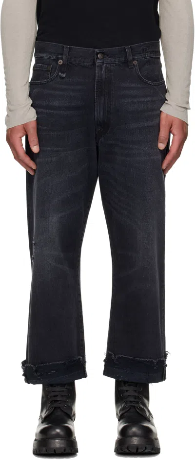 R13 Black Washed Boyfriend Jeans
