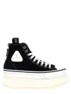 R13 Black Courtney Platform High Top Sneakers In Blackwhite