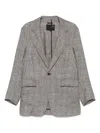 R13 Blazer Mit Prince-of-wales-karo In Black&white Glenplaid