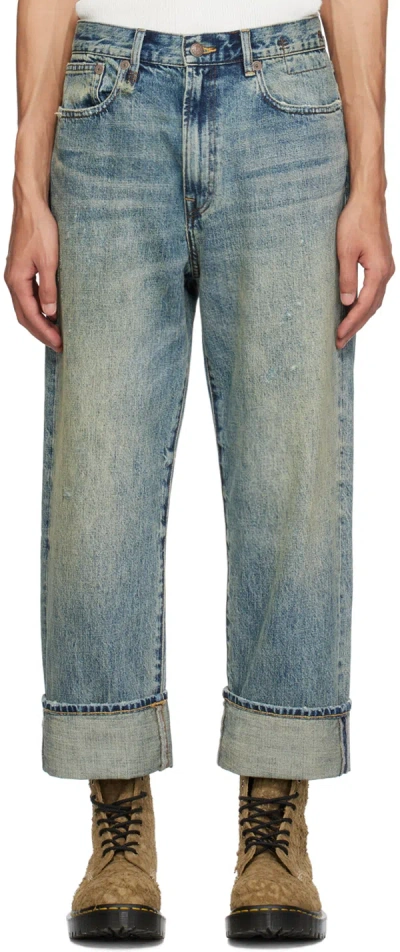 R13 Blue Andre Jeans In Clinton Blue