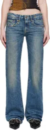 R13 Blue Boy Flare Jeans In Blue