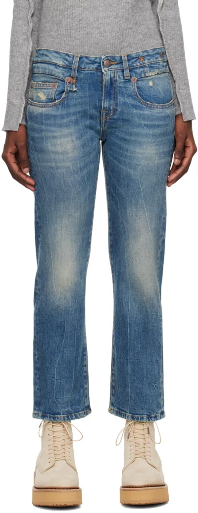 R13 Blue Boy Jeans In Kelly Stretch