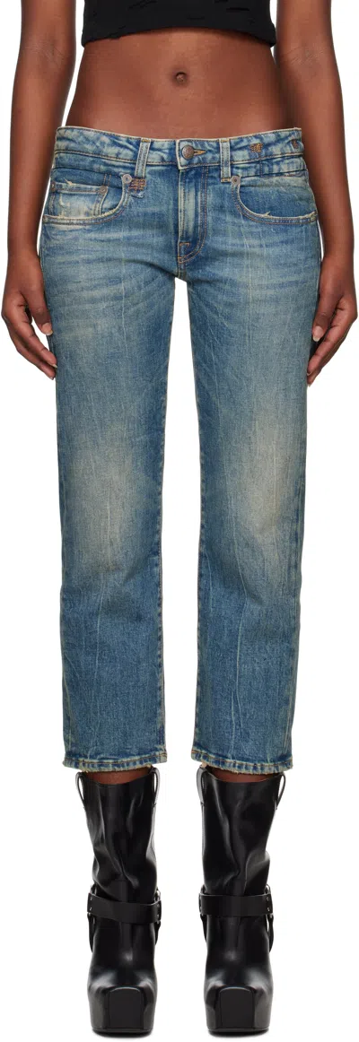 R13 Blue Boy Straight Jeans In Kelly Stretch