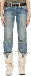 R13 Blue Boy Straight Jeans In Roslyn Blue