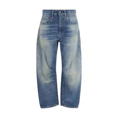 R13 Blue Cotton Boyfriend Jeans In Metallic