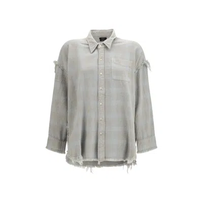 R13 Blue Cotton Pattern Shirt In Green