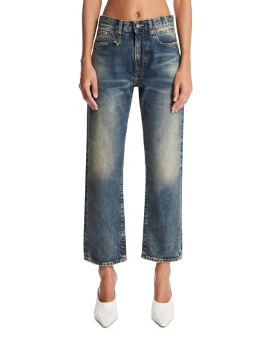 R13 Blue Cropped Jeans In Blue Blu   #03326c
