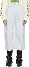 R13 Blue Cropped Jeans In Cloudy Blue
