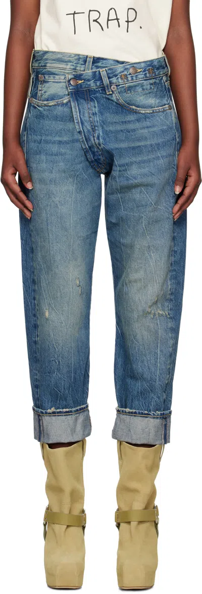 R13 Blue Crossover Jeans In Kelly