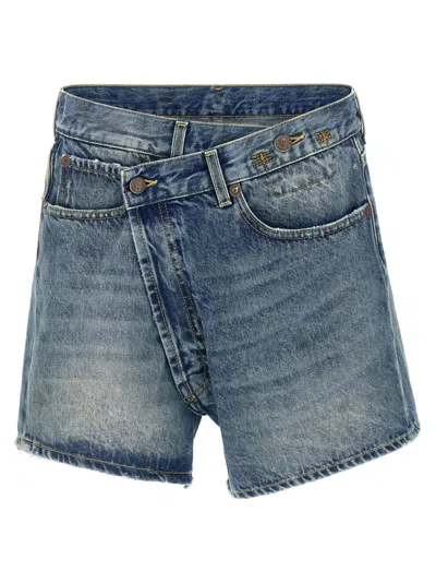 R13 BLUE CROSSOVER SHORTS