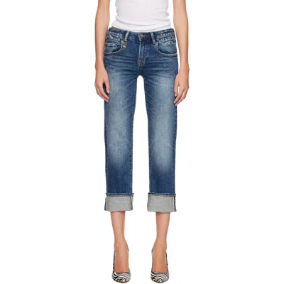 R13 Blue Cuffed Boy Straight Jeans