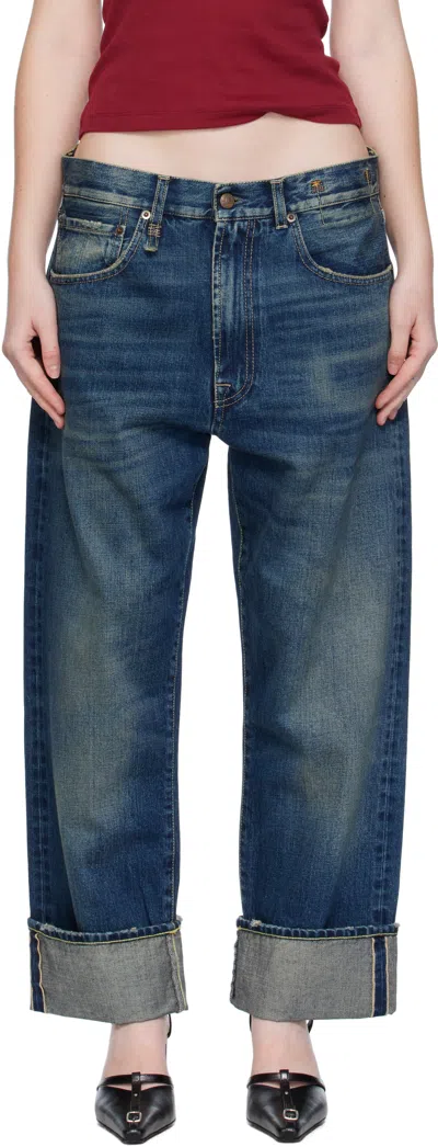 R13 Cuffed Romeo Jeans In Blue