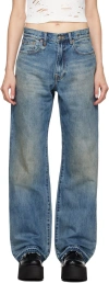 R13 Blue D'arcy Loose Jeans In Barter Indigo
