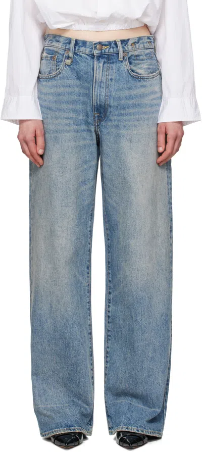R13 Blue D'arcy Loose Jeans In Lena Blue