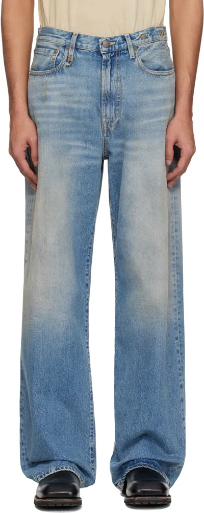 R13 Blue D'arcy Loose Jeans In Veiled Blue