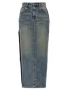 R13 Devon Side Slit Skirts Blue In Blue