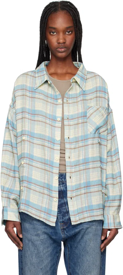 R13 BLUE DOUBLE FRONT SHIRT