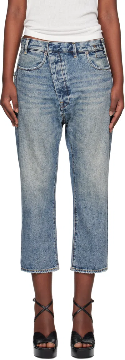 R13 Blue Exene Jeans In Barter Indigo