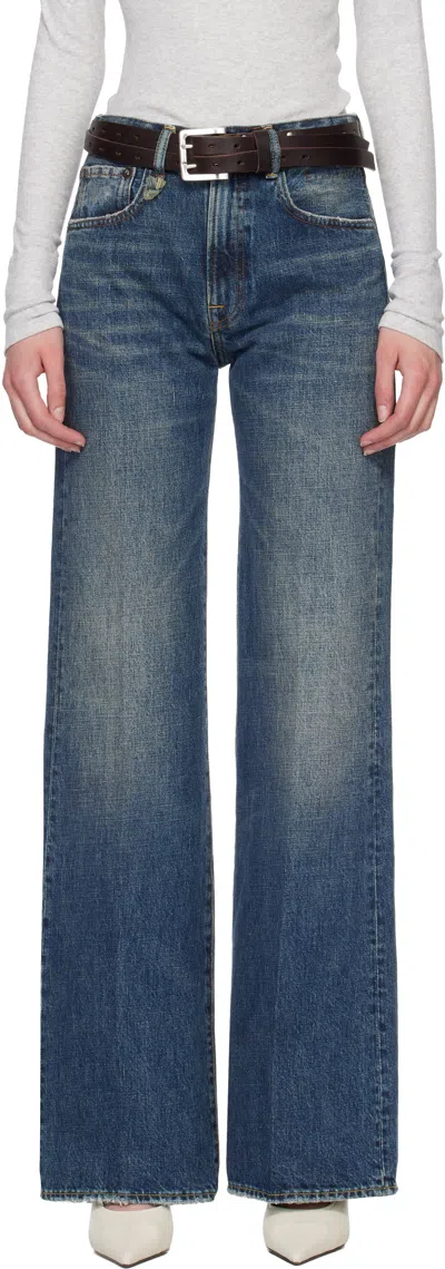 R13 Blue Flared High-rise Jeans