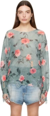 R13 BLUE FLORAL SWEATER