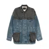 R13 Lacey Trucker Jacket Dawson Indigo Color Block