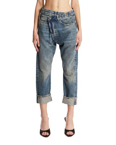 R13 Blue High-rise Crossover Jeans