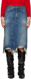 R13 BLUE JESSE DENIM MIDI SKIRT