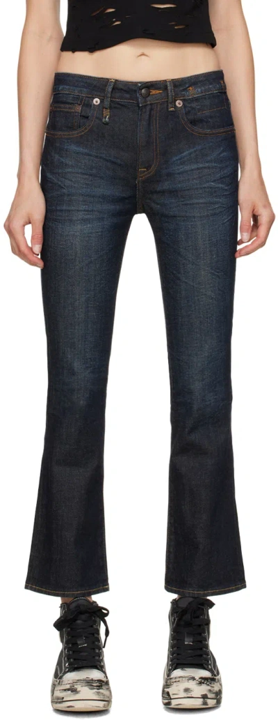R13 Blue Kick Fit Jeans In Avery Indigo