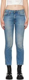 R13 Blue Kick Fit Jeans In Jasper Stretch