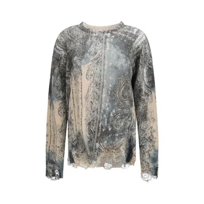 R13 Blue Linen Sweatshirt