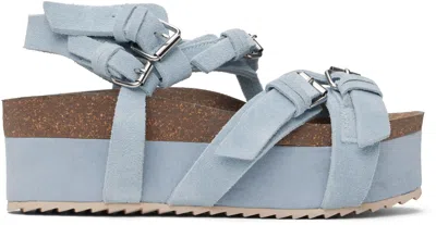 R13 BLUE PLATFORM SANDALS