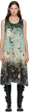 R13 Floral Print Sleeveless Midi Dress In Green