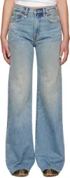 R13 Blue Straight Jeans In Blue