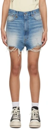 R13 Faded-effect Denim Shorts In Turner Blue
