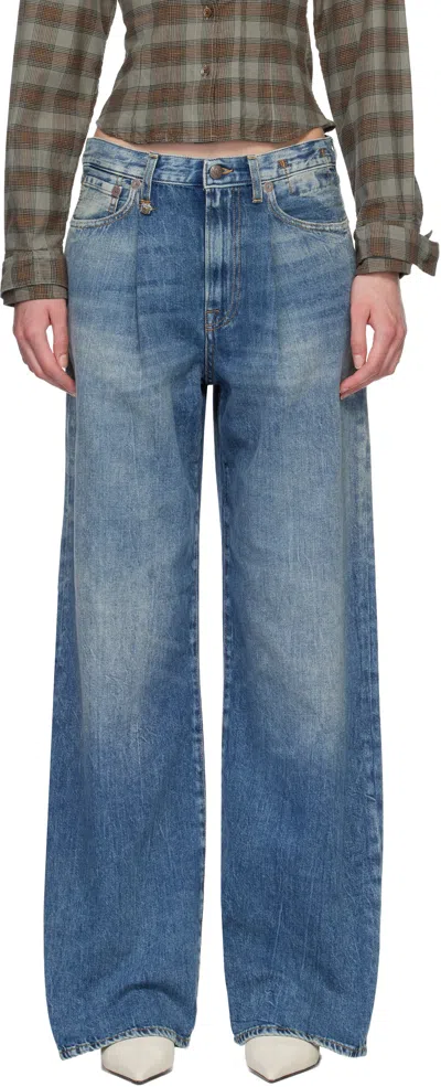 R13 Blue Wide Damon Jeans