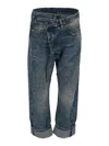 R13 Crossover Cuffed Jeans In Blue