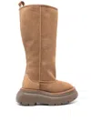 R13 Brown Tall Chunky Shearling Boots In Brown