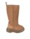 R13 Brown Tall Chunky Shearling Boots In Brown
