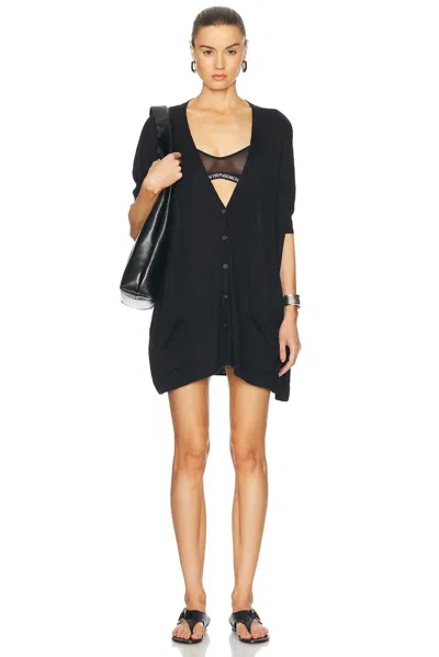 R13 Boxy Dress Cardigan In Black
