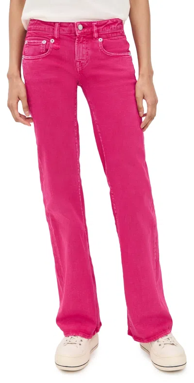 R13 Boy Flare Jeans Fuchsia Stretch In Pink