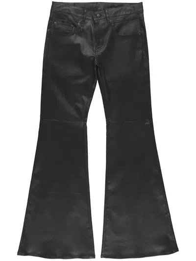 R13 Boy Flared Leather Trousers In Black
