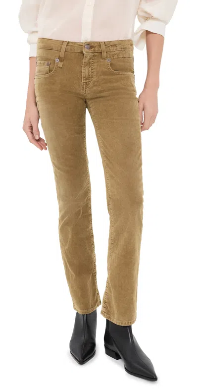 R13 Boy Kick Corduroy Pants Golden Brown Stretch Cord