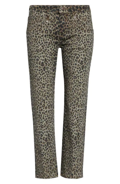 R13 Boy Straight Ankle Jeans In Animal Print