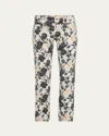 R13 Boy Straight Jeans Abstract Floral In Multi