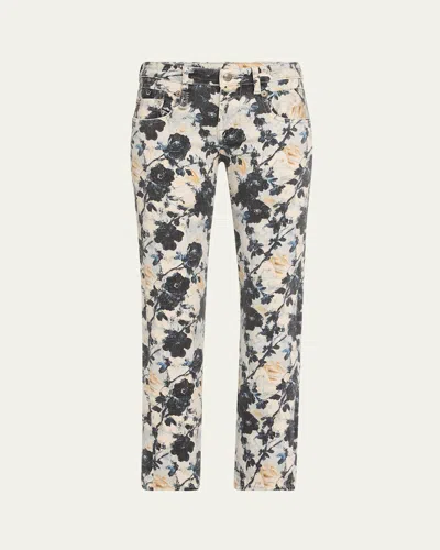 R13 BOY STRAIGHT FLORAL JEANS
