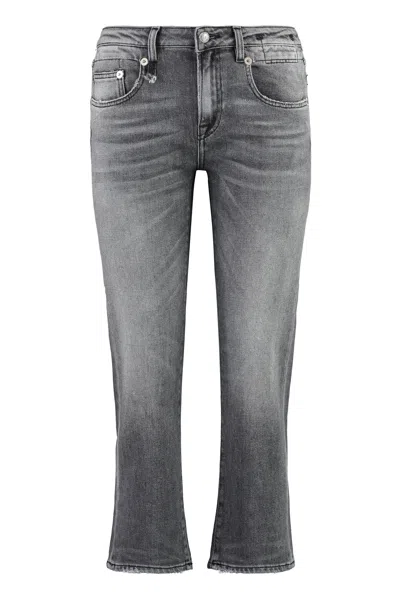R13 Boy Straight Jeans In Grey