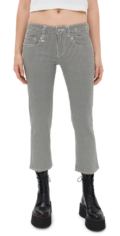 R13 Boy Straight Jeans Printed Houndstooth