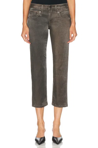 R13 Boy Straight Leg In Char Brown Stretch Sateen