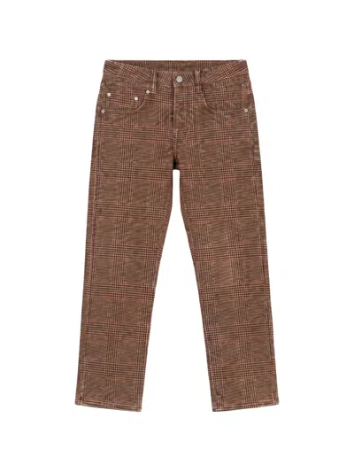 R13 Boy Straight-fit Check Trousers In Brown