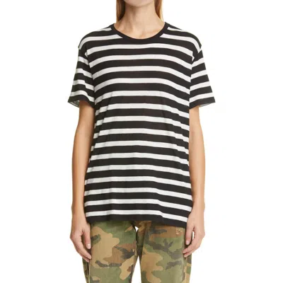 R13 Boy Stripe Cotton & Cashmere T-shirt In Black